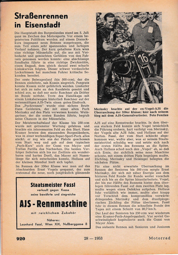 1953 Strassenrennen Eisenstadt RH Hei1