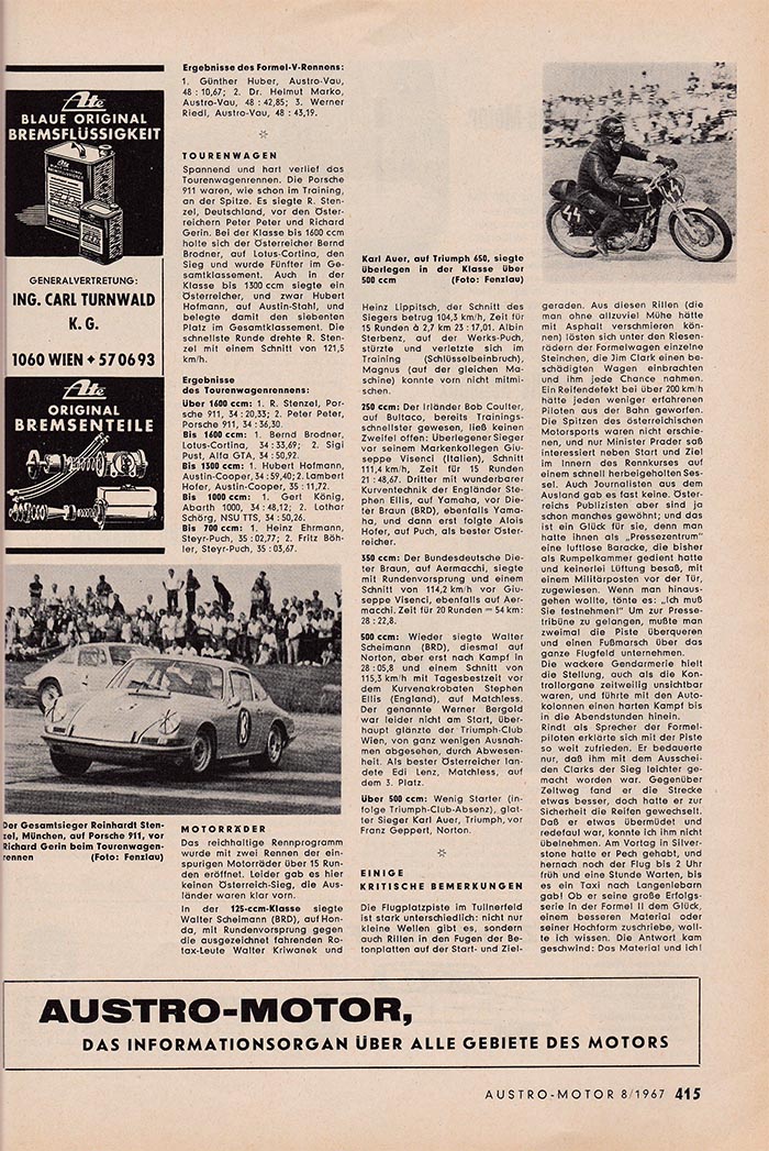 1967 AM 8 Strassenrennen Flugplatz Langenlebarn Auer Ergebn 700px